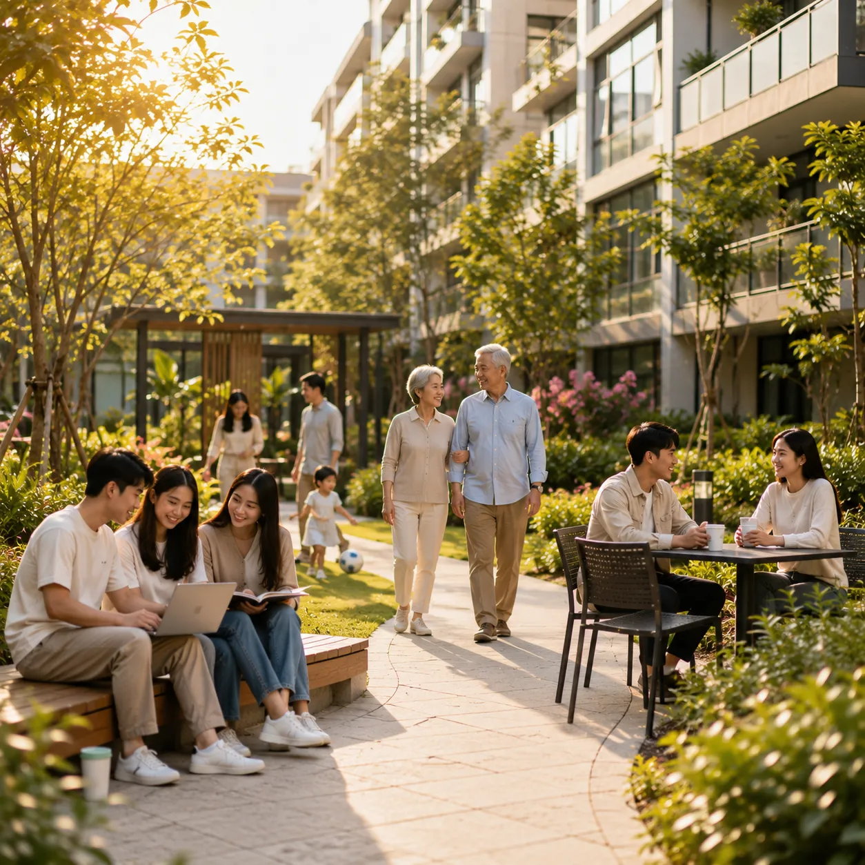 About Us 1 Sunny afternoon in a vibrant courtyard.png